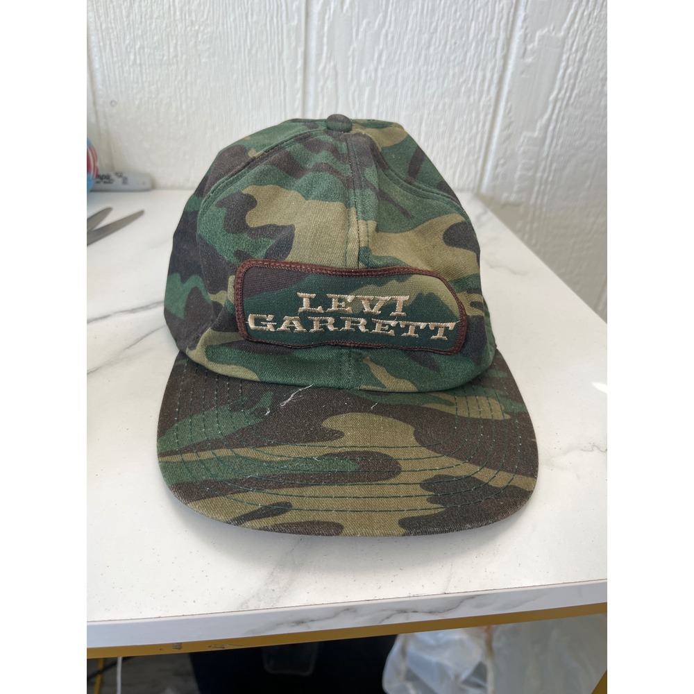 VINTAGE Levi Garrett Camouflage Snapback Hat Adult One Size Made in‎ USA
